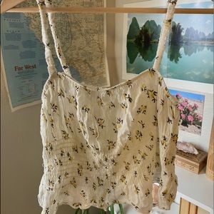 Floral white tank
